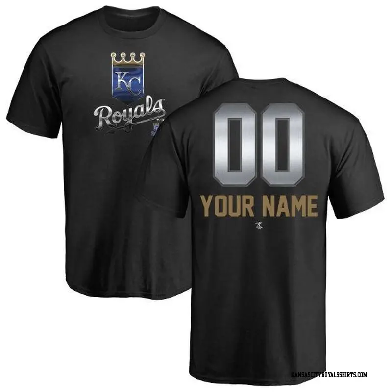 Men's Kansas City Royals ＃00 Custom Black Branded Midnight Mascot T-Shirt