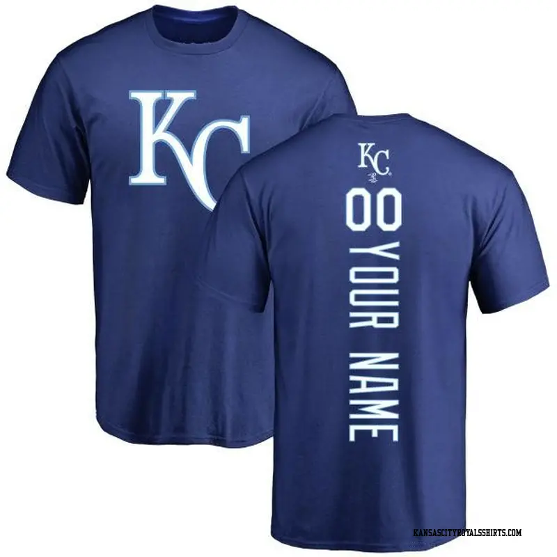 Men's Kansas City Royals ＃00 Custom Royal Backer T-Shirt