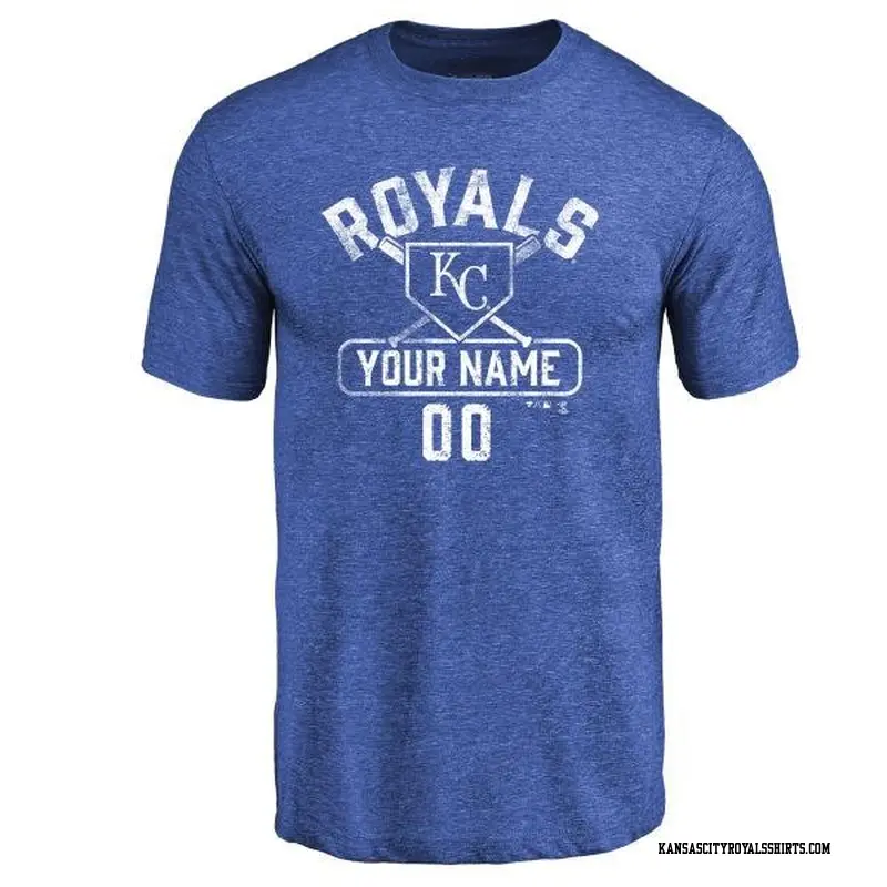 Men's Kansas City Royals ＃00 Custom Royal Branded Base Runner T-Shirt