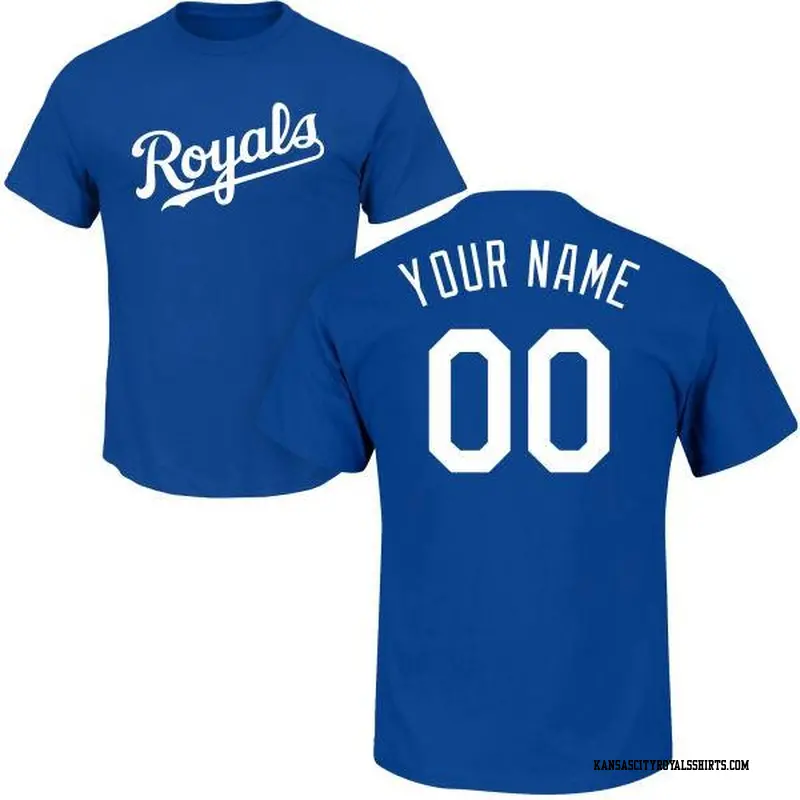 Men's Kansas City Royals ＃00 Custom Royal Roster Name & Number T-Shirt