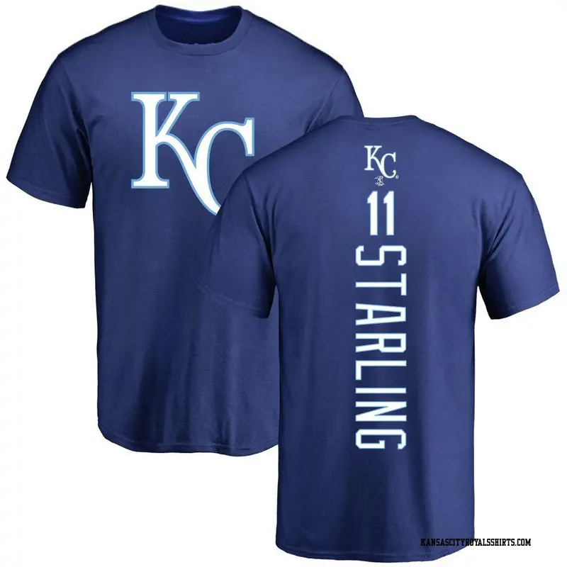 Men's Kansas City Royals ＃11 Bubba Starling Royal Backer T-Shirt