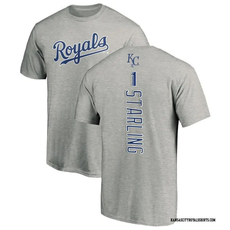 Men's Kansas City Royals ＃11 Bubba Starling Royal Backer T-Shirt Ash