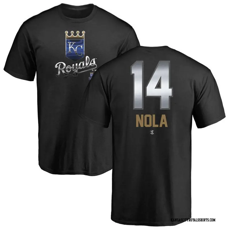 Men's Kansas City Royals ＃14 Austin Nola Black Midnight Mascot T-Shirt