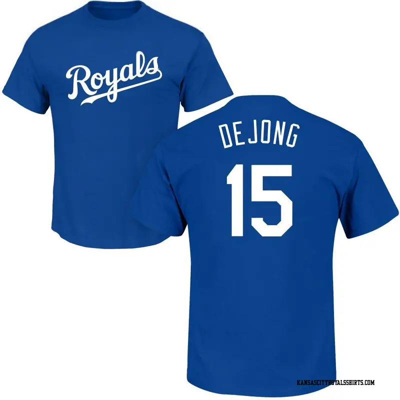 Men's Kansas City Royals ＃15 Paul DeJong Royal Roster Name & Number T-Shirt