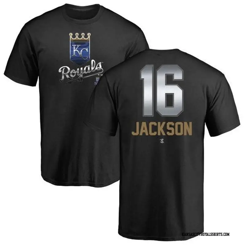 Men's Kansas City Royals ＃16 Bo Jackson Black Branded Midnight Mascot T-Shirt