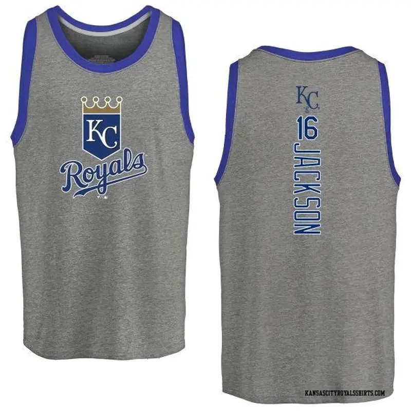 Men's Kansas City Royals ＃16 Bo Jackson Royal Branded Backer Tank Top Ash