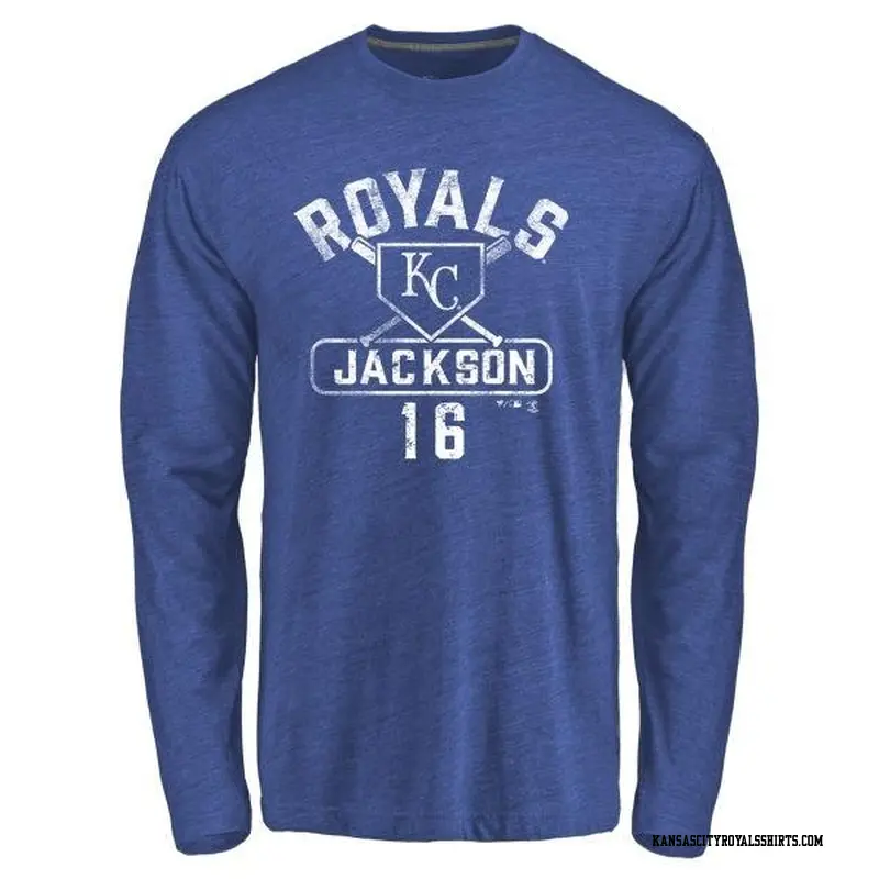 Men's Kansas City Royals ＃16 Bo Jackson Royal Branded Base Runner Long Sleeve T-Shirt