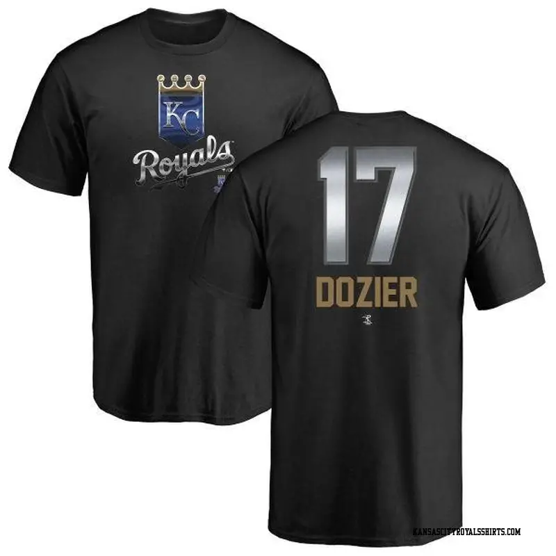 Men's Kansas City Royals ＃17 Hunter Dozier Black Branded Midnight Mascot T-Shirt