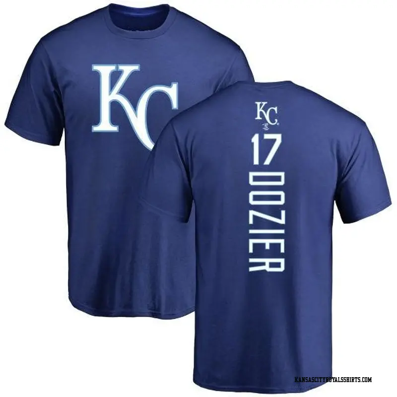 Men's Kansas City Royals ＃17 Hunter Dozier Royal Backer T-Shirt