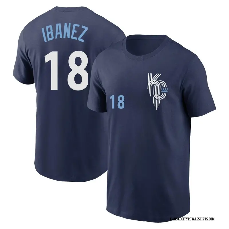 Men's Kansas City Royals ＃18 Raul Ibanez Navy 2022 City Connect Name & Number T-Shirt