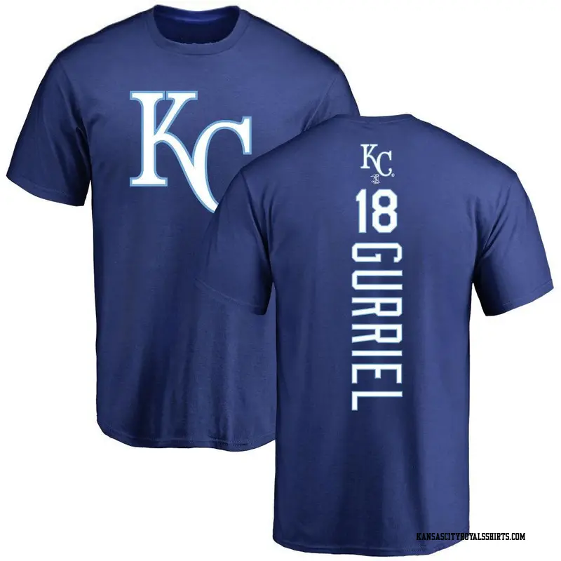 Men's Kansas City Royals ＃18 Yuli Gurriel Royal Backer T-Shirt