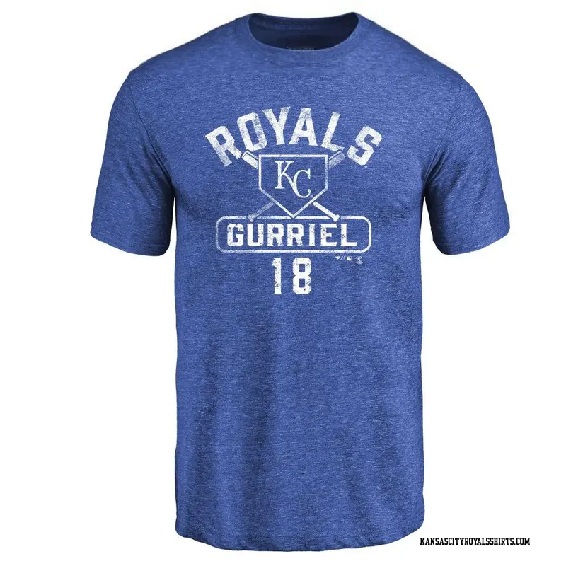 Men's Kansas City Royals ＃18 Yuli Gurriel Royal Base Runner T-Shirt