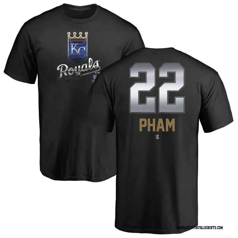 Men's Kansas City Royals ＃22 Tommy Pham Black Midnight Mascot T-Shirt