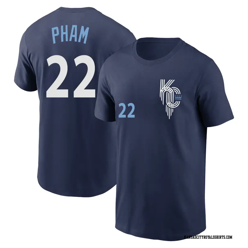 Men's Kansas City Royals ＃22 Tommy Pham Navy 2022 City Connect Name & Number T-Shirt