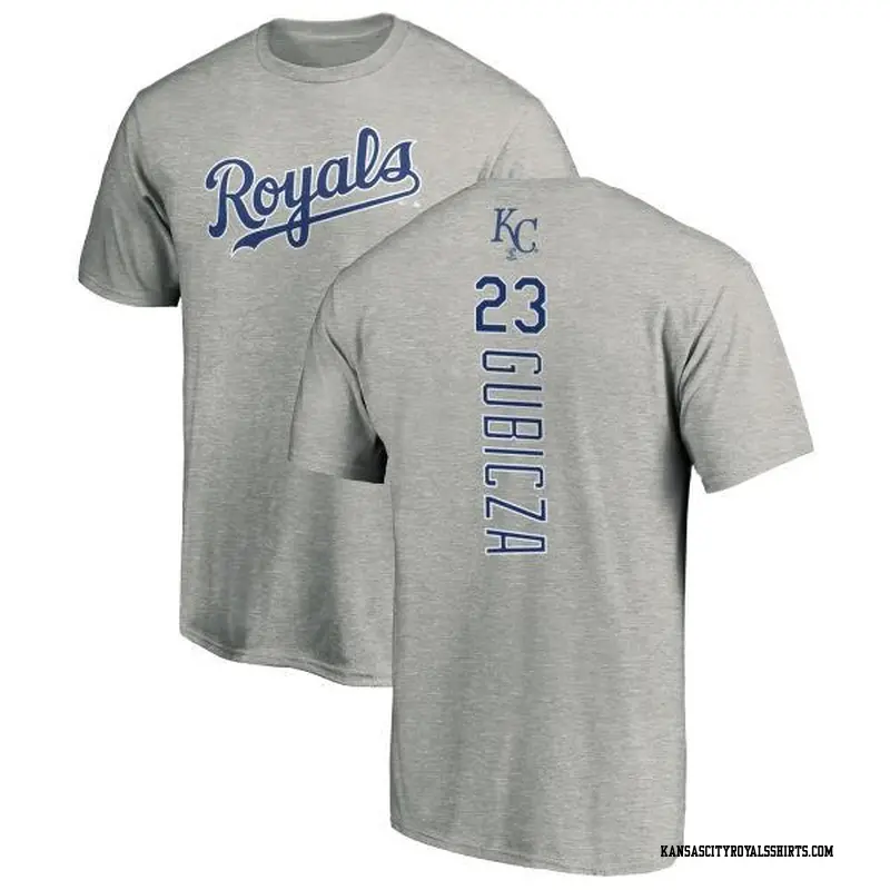 Men's Kansas City Royals ＃23 Mark Gubicza Royal Backer T-Shirt Ash