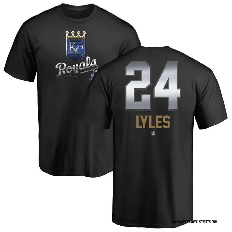 Men's Kansas City Royals ＃24 Jordan Lyles Black Branded Midnight Mascot T-Shirt