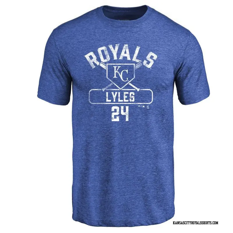 Men's Kansas City Royals ＃24 Jordan Lyles Royal Branded Base Runner T-Shirt