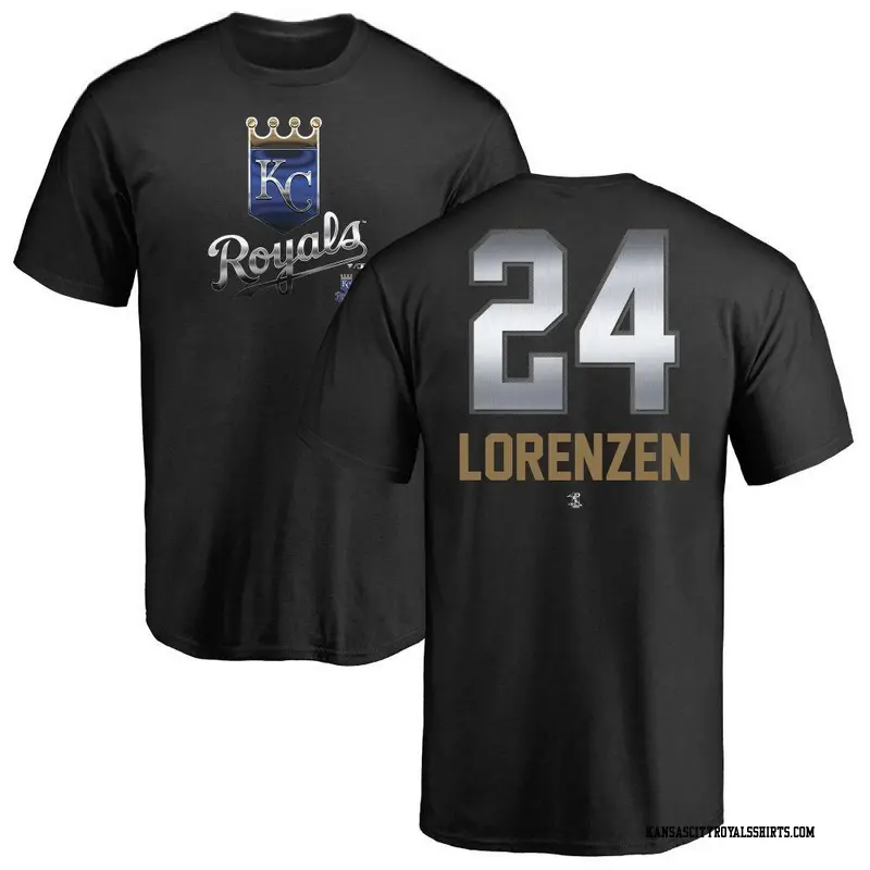 Men's Kansas City Royals ＃24 Michael Lorenzen Black Midnight Mascot T-Shirt