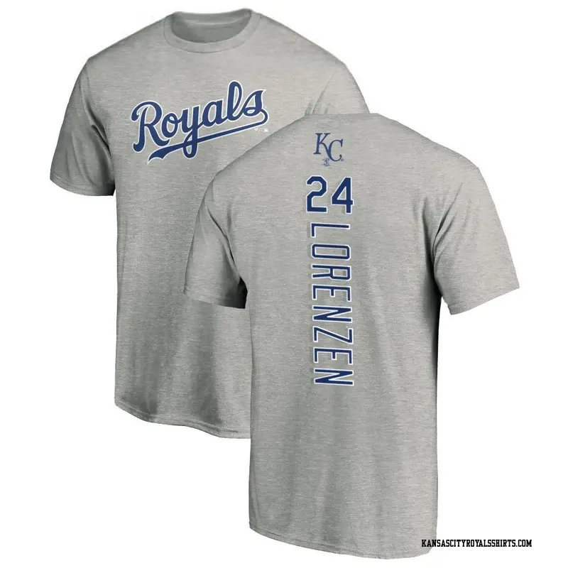 Men's Kansas City Royals ＃24 Michael Lorenzen Royal Backer T-Shirt Ash