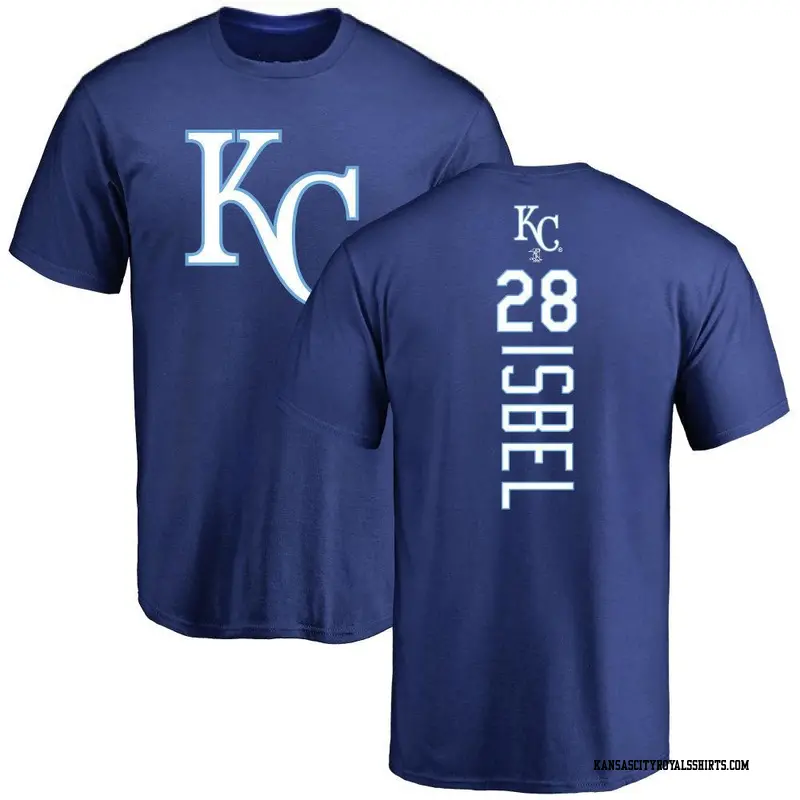 Men's Kansas City Royals ＃28 Kyle Isbel Royal Backer T-Shirt