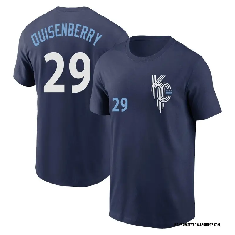 Men's Kansas City Royals ＃29 Dan Quisenberry Navy 2022 City Connect Name & Number T-Shirt