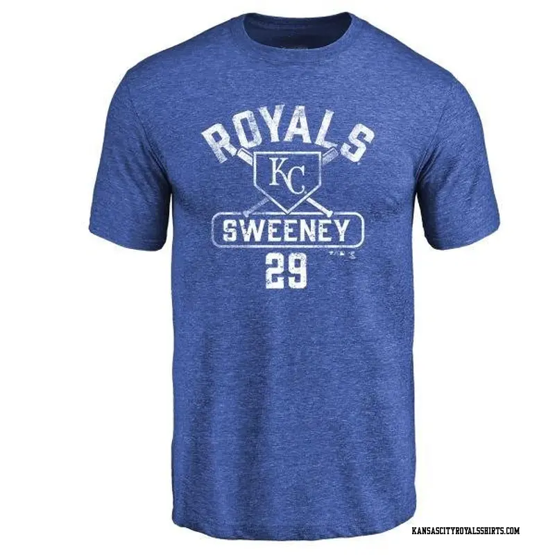 Men's Kansas City Royals ＃29 Mike Sweeney Royal Branded Base Runner T-Shirt