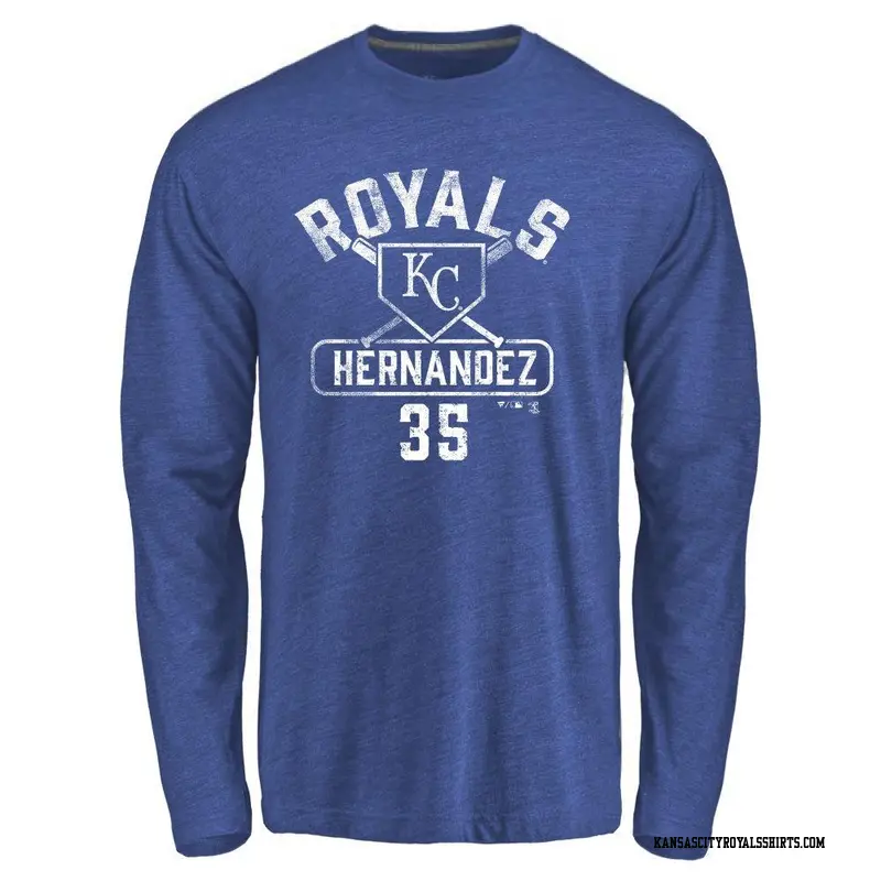 Men's Kansas City Royals ＃35 Diego Hernandez Royal Branded Base Runner Long Sleeve T-Shirt