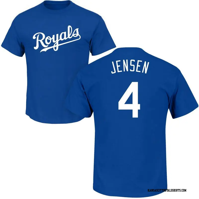 Men's Kansas City Royals ＃4 Carter Jensen Royal Roster Name & Number T-Shirt