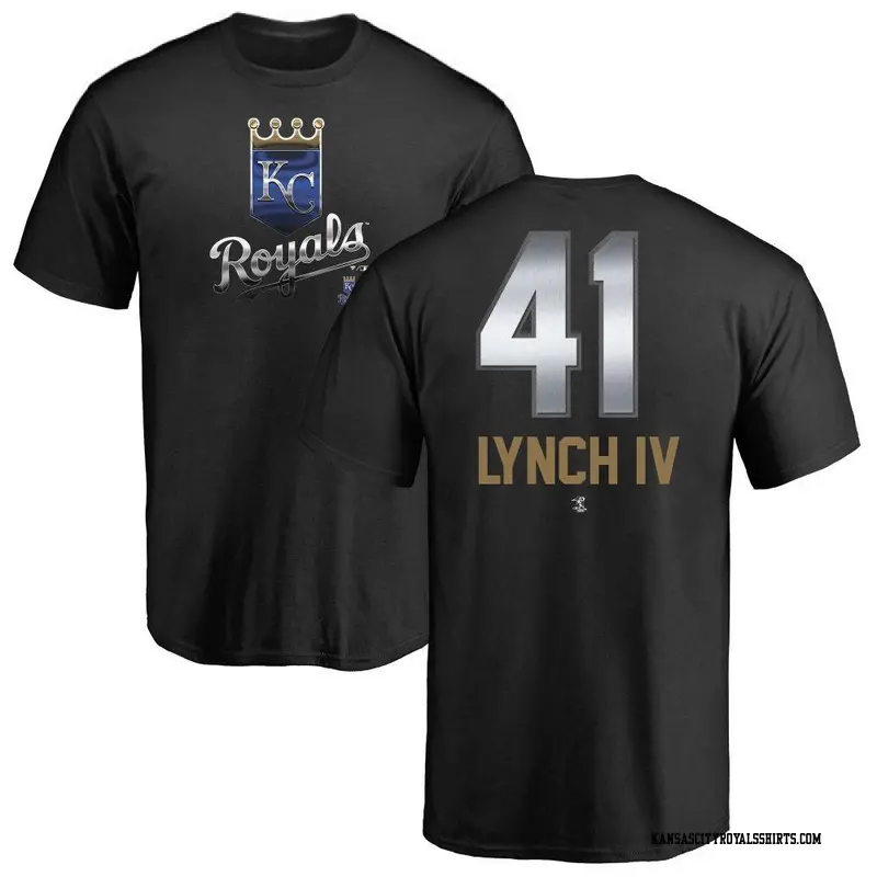 Men's Kansas City Royals ＃41 Daniel Lynch IV Black Midnight Mascot T-Shirt