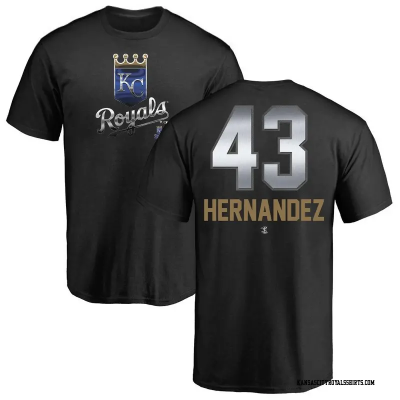 Men's Kansas City Royals ＃43 Carlos Hernandez Black Branded Midnight Mascot T-Shirt