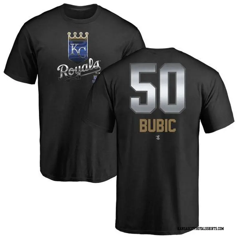 Men's Kansas City Royals ＃50 Kris Bubic Black Branded Midnight Mascot T-Shirt