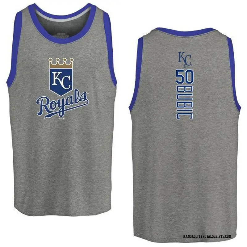 Men's Kansas City Royals ＃50 Kris Bubic Royal Branded Backer Tank Top Ash