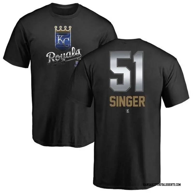 Men's Kansas City Royals ＃51 Brady Singer Black Branded Midnight Mascot T-Shirt