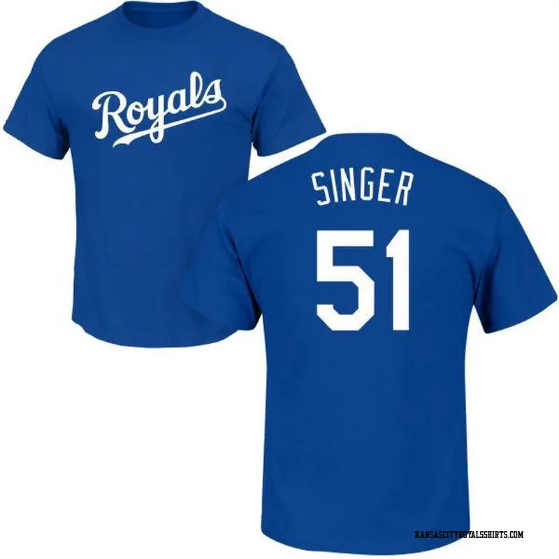 Men's Kansas City Royals ＃51 Brady Singer Royal Roster Name & Number T-Shirt