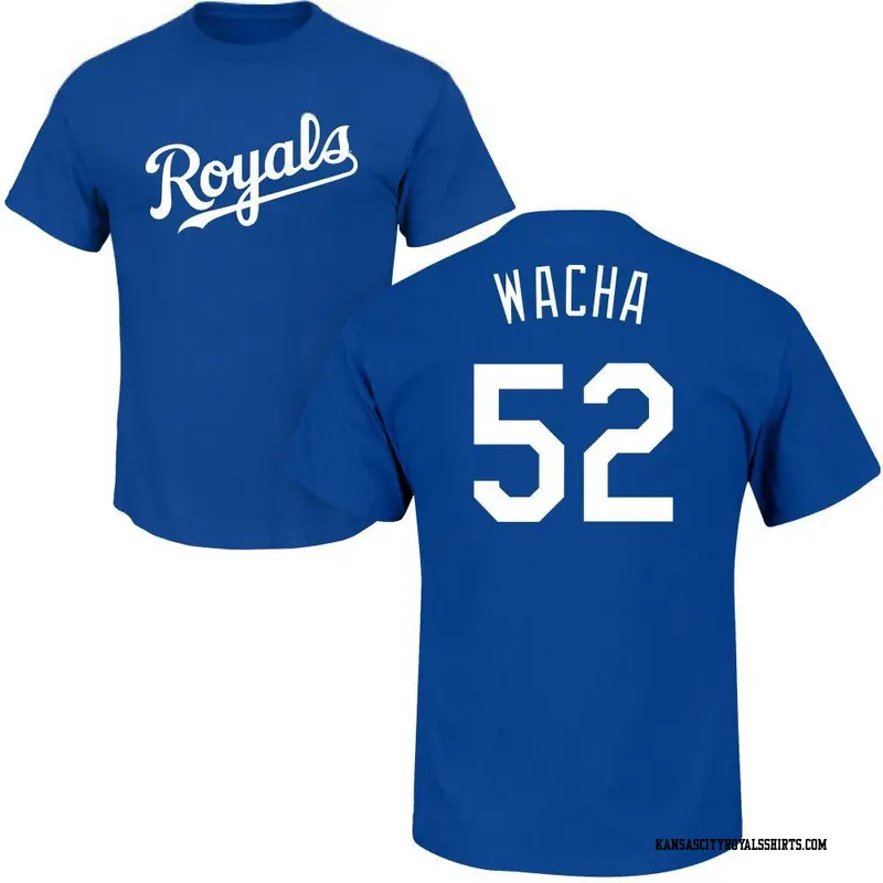 Men's Kansas City Royals ＃52 Michael Wacha Royal Roster Name & Number T-Shirt