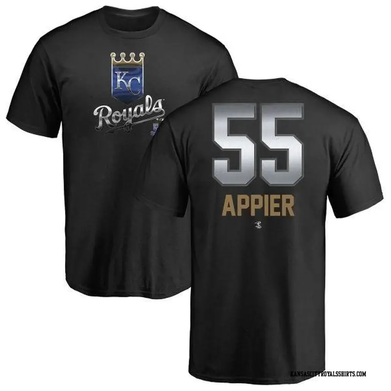 Men's Kansas City Royals ＃55 Kevin Appier Black Branded Midnight Mascot T-Shirt