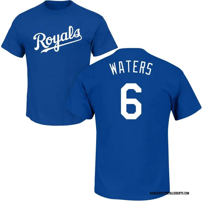 Men's Kansas City Royals ＃6 Drew Waters Royal Roster Name & Number T-Shirt