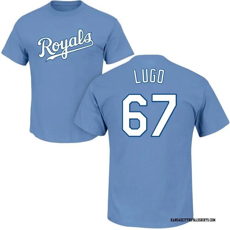 Men's Kansas City Royals ＃67 Seth Lugo Light Blue Roster Name & Number T-Shirt