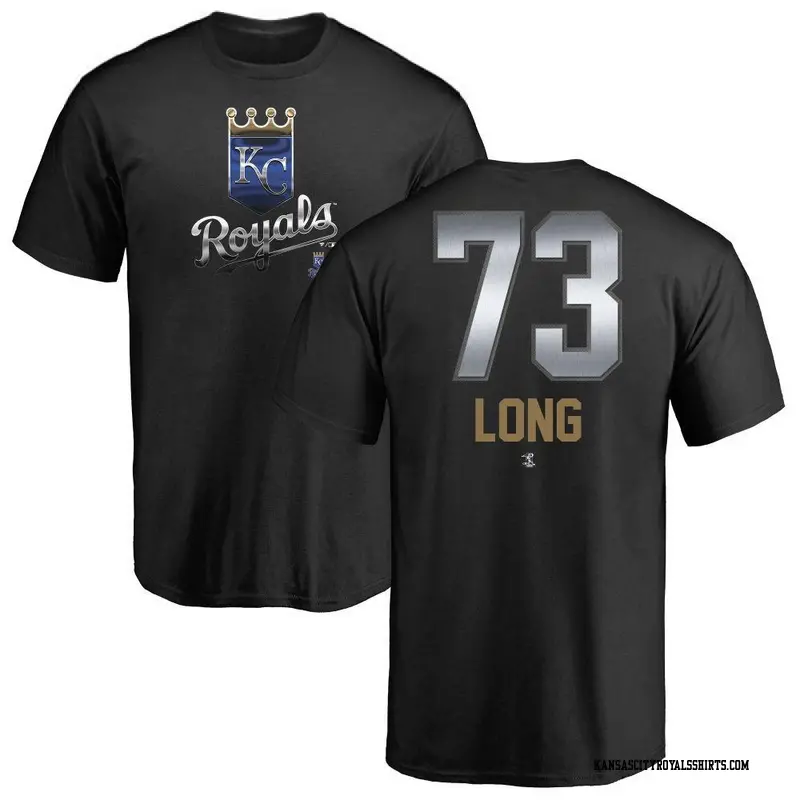 Men's Kansas City Royals ＃73 Sam Long Black Midnight Mascot T-Shirt