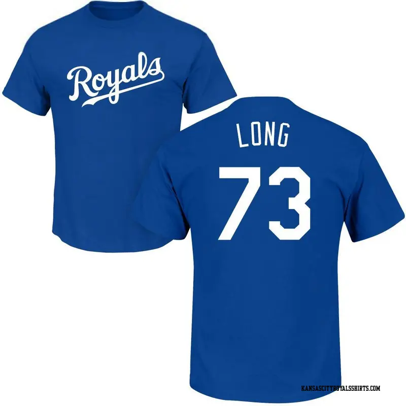 Men's Kansas City Royals ＃73 Sam Long Royal Roster Name & Number T-Shirt