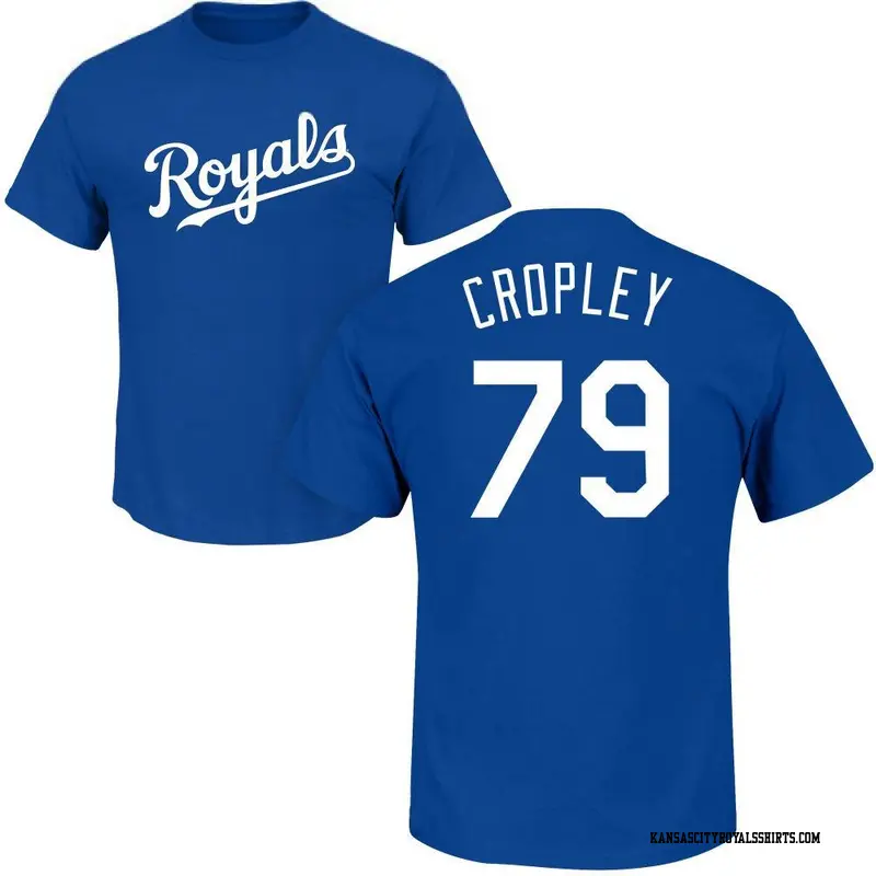 Men's Kansas City Royals ＃79 Tyler Cropley Royal Roster Name & Number T-Shirt