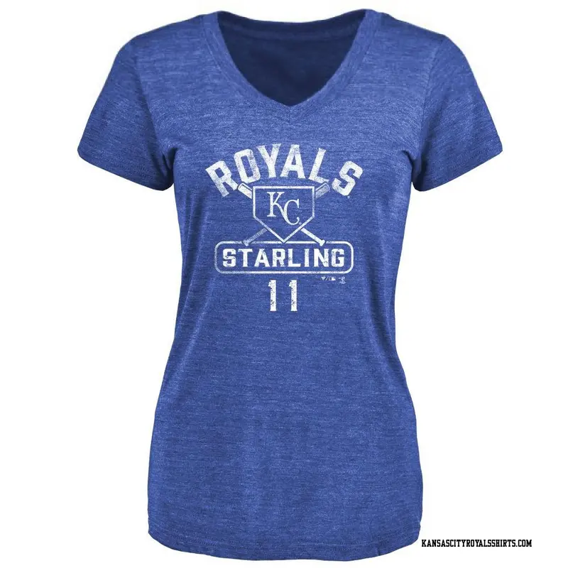 Women's Kansas City Royals ＃11 Bubba Starling Royal Branded Base Runner T-Shirt