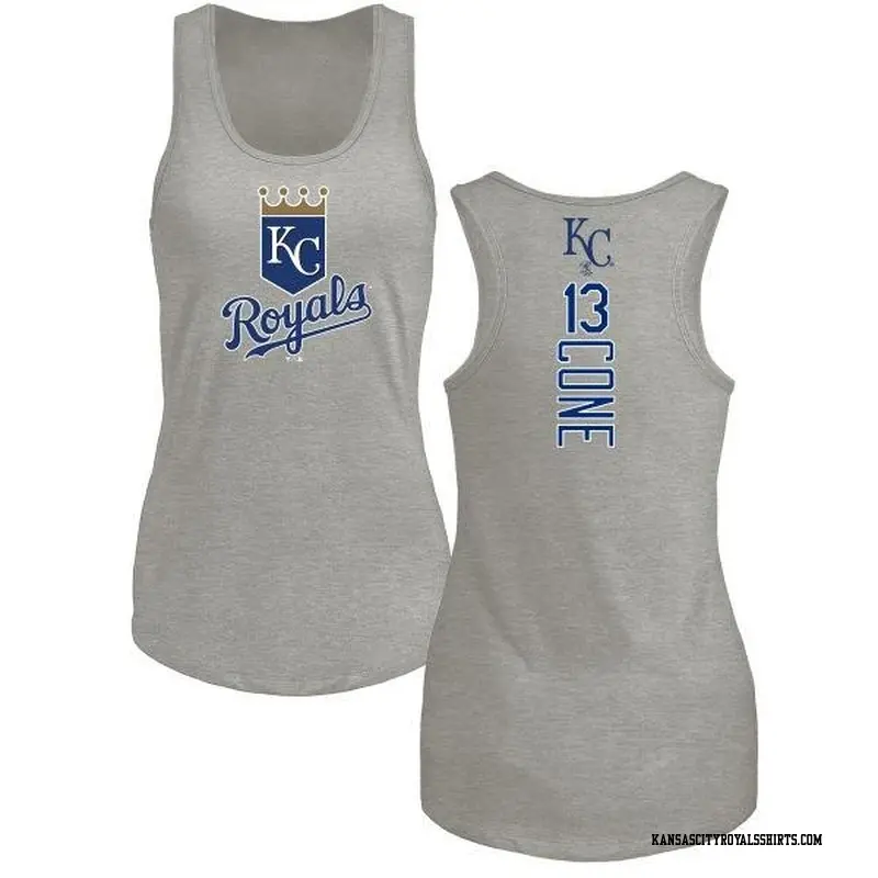 Women's Kansas City Royals ＃13 David Cone Royal Branded Backer Tank Top Ash