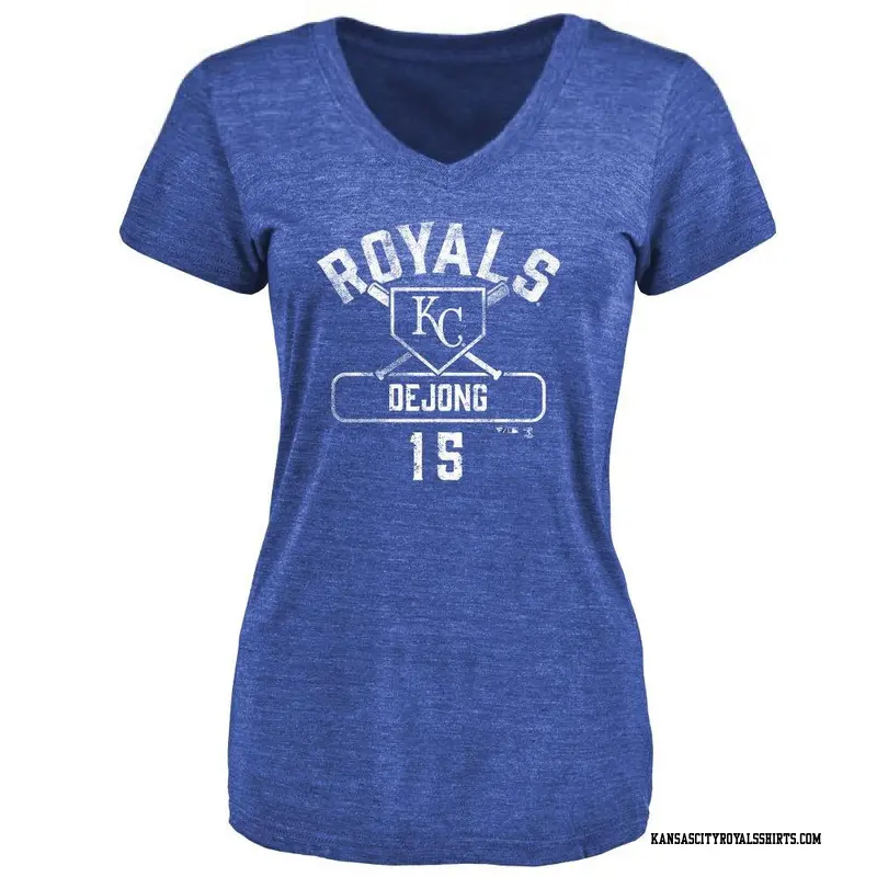 Women's Kansas City Royals ＃15 Paul DeJong Royal Base Runner T-Shirt