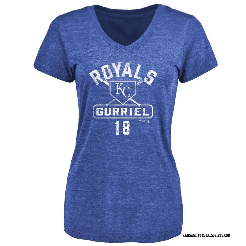 Women's Kansas City Royals ＃18 Yuli Gurriel Royal Base Runner T-Shirt