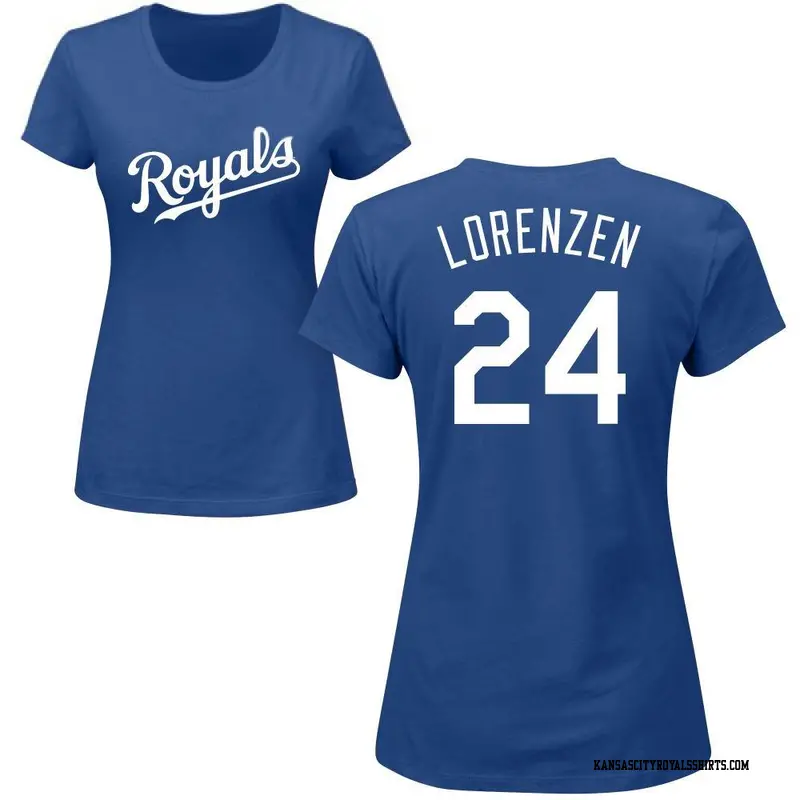 Women's Kansas City Royals ＃24 Michael Lorenzen Royal Roster Name & Number T-Shirt