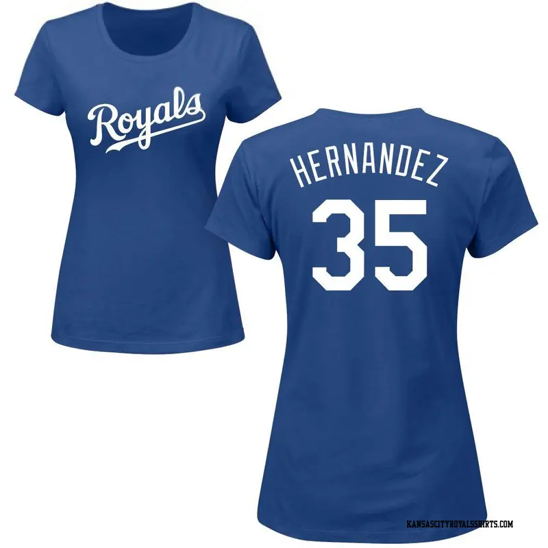 Women's Kansas City Royals ＃35 Diego Hernandez Royal Roster Name & Number T-Shirt