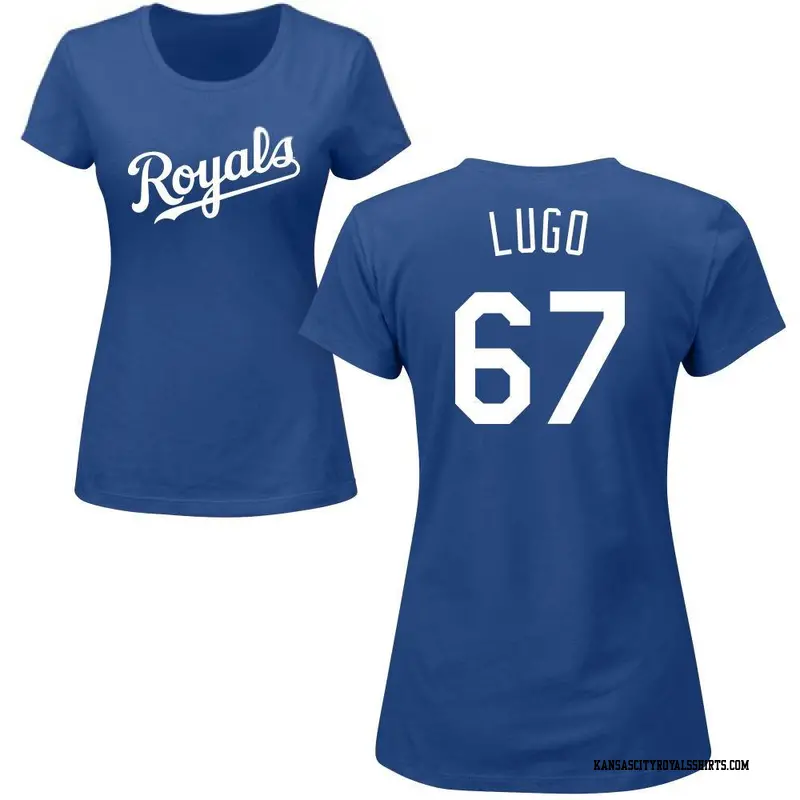 Women's Kansas City Royals ＃67 Seth Lugo Royal Roster Name & Number T-Shirt