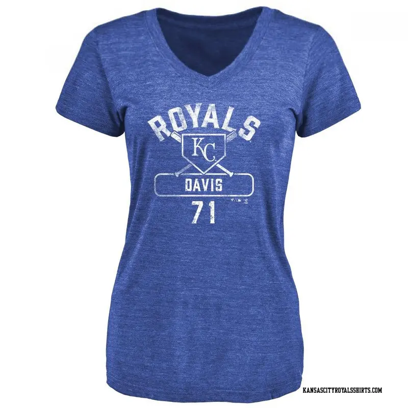 Women's Kansas City Royals ＃71 Wade Davis Royal Branded Base Runner T-Shirt