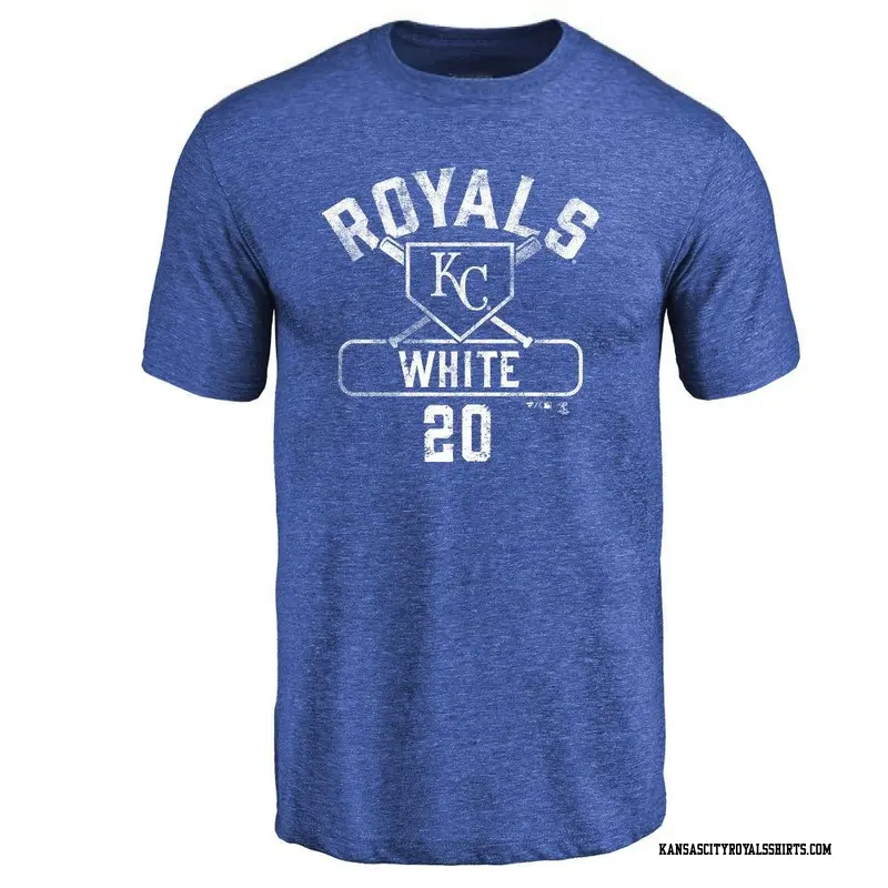 Youth Kansas City Royals ＃20 Frank White White Frank Base Runner T-Shirt Royal